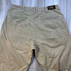 Polo Jeans Co Flat Front Chino Pants Mens 33x32 Beige USRL Military Vintage Men